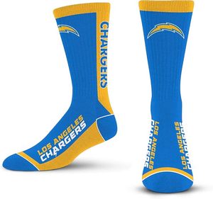 Chaussettes de sport unisexes bleues et dorées Los Angeles Chargers avec logo et texte de l'équipe - Product Image 1