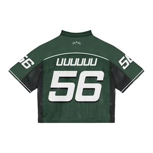 เสื้อเจอร์ซีย์อเมริกันฟุตบอลทรงหลวมแบบถักตาข่ายคอวีขนาดใหญ่พิเศษ รุ่นปี 2026 จากฝรั่งเศส ระบายอากาศได้ดี สไตล์วินเทจอเมริกัน - Product Image 2