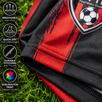 Pantalones Cortos de Fútbol Personalizados para Equipos Escolares, de Secado Rápido, Transpirables, 100% Poliéster, Manga Corta, con Nombre y Número del Jugador Bordados