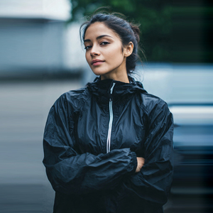 Chaqueta Cortavientos Impermeable para Mujer con Capucha y Cremallera, Manga Larga, para Calle, Aire Libre y Camping - Product Image 2