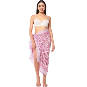 <b>Swimsuit</b> Beach Sarong Cover Ups for Swimwear Women-Hand Print <b>Wrap</b> Skirt - Product Image 1