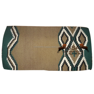 Couverture de selle en laine 34x36 tissée à la main 100% laine de Nouvelle-Zélande Doublure en polaire équestre occidentale pour la compétition et l'entraînement - Product Image 1