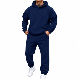 2026 New Arrival Men's Pullover <b>Hoodie</b> and Jogger Pants Set Premium Fleece Tracksuit Wholesale Manufacturer - Product Image 1