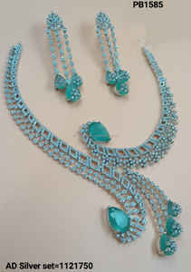 Classic American Diamond Bridal Jewelry <b>Set</b> Two-Piece Necklace and Earrings <b>for</b> <b>Wedding</b> Fashionable Classic Style - Product Image 3