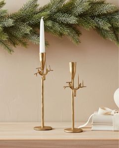 Support de bougie en laiton pour décoration intérieure, bougeoir en métal pour table de mariage, bougeoir rustique en laiton, bougeoir en laiton poli - Product Image 2