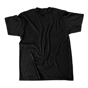 T-shirt décontracté pour homme en coton 100% vert olive, à manches courtes, col rond, coupe ample, avec motif, tricoté, respirant et écologique - Product Image 2