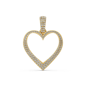 Colgante de Corazón Abierto de Oro de 14 Quilates con Diamante Cultivado en Laboratorio, Certificado IGI, 0.32 CT, Chapado en Rodio, Corte Brillante, Amuleto Romántico para Mujer, para Boda - Product Image 5