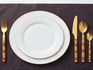 Gold Plated Stainless Steel Flatware <b>Set</b> With <b>Bamboo</b> Handle Modern Design Dishwasher Safe Fork Spoon Knife <b>Set</b> Wedding <b>Cutlery</b> - Product Image 3