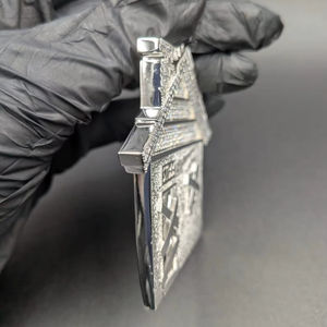 Colgante Personalizado de Plata de Ley 925 con Forma de Casa para Hombre, con Incrustaciones de Moissanita VVS, Estilo Hip Hop, Certificado IGI - Product Image 5