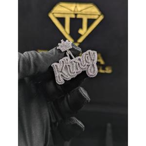 Exclusive <b>King</b> <b>Crown</b> Pendant Lab Grown Diamond High Shine Hip Hop Fashion Jewelry By Trisha Jewels - Product Image 4