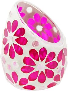 เชิงเทียนโมเสค ทีไลท์ แคนเดลาบรา สีแดงกุหลาบ ตกแต่งโต๊ะบ้าน - Product Image 6