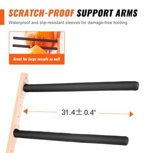 Moderno Porta Kayak da Parete a 4 Posti, Supporti Regolabili per Canoe e Paddle Board, Ganci per Stoccaggio Kayak a Muro - Product Image 5