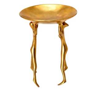 Support de bol figuratif doré éthéré avec finition métallique polie, design décoratif moderne pour les occasions festives - Product Image 2