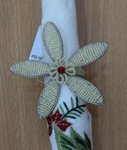Handmade Beaded Napkin Ring Floral Beaded <b>Table</b> <b>Decor</b> <b>Wedding</b> Napkin Holder Dining <b>Table</b> Accessory - Product Image 1