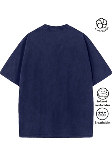 Camiseta de Corte Holgado con Aspecto Desgastado para Hombres y Niños, Ropa Casual Diaria, Cuello Redondo, Prenda Esencial de Moda Urbana - Product Image 2