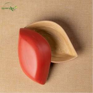 Handcrafted Customized Leaf Shape Spun Bamboo Bowl Natural <b>Grain</b> Matte Lacquer Finish Disposable Dishwasher Safe Eco-Friendly - Product Image 5