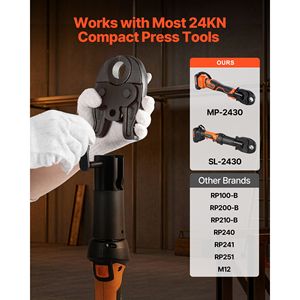 Mordaza MegaPress de 1/2 pulgada para herramientas de prensado de la serie Compact, mordaza de prensado de acero endurecido 52 HRC, compatible con soldadoras de prensado de 24KN - Product Image 3
