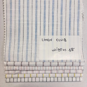 Tissu de chemise en coton rayé de luxe en lin, teint en fil, tissé, pour robes de filles et exportation mondiale - Product Image 1