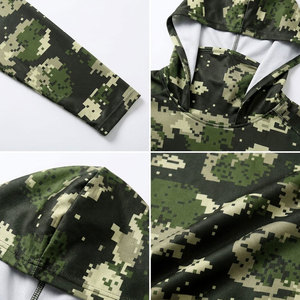เสื้อตกปลาแบบมีฮู้ดลายพราง ทันสมัย ใส่ได้ทั้งชายและหญิง แห้งเร็ว กันน้ำ UPF 50 ผ้ายืดสแปนเด็กซ์/โพลีเอสเตอร์ รับสกรีนโลโก้ เสื้อผ้าสำหรับกิจกรรมกลางแจ้ง-ไซส์ใหญ่ - Product Image 6