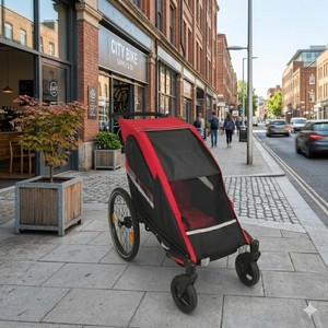 TC-2024S Canopy Baby <b>Bike</b> <b>Trailer</b> Jogger Stroller 3 in 1 Function Single Seat Lightweight Design with <b>for</b> Outdoor Adventures - Product Image 4