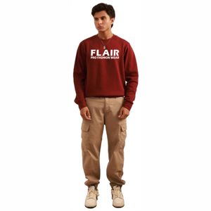 เสื้อสเวตเชิ้ตผู้ชายพรีเมียมสีแดงขายดี ผ้าฝ้าย 100% ทรงเข้ารูป สวมใส่สบาย ลวดลายเรียบๆ ไซส์ใหญ่ - Product Image 4