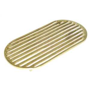 Rose Gold Stainless Steel Modern Round Slotted Striped Heat Resistant Non-Slip Reusable Washable Trivet Kitchen <b>Table</b> <b>Protector</b> - Product Image 3