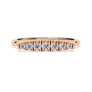 Anillos minimalistas de oro macizo de 14k con diamantes de corte redondo para mujer, para regalo, compromiso, aniversario, boda - Product Image 6