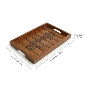 Bandeja de madera hecha a mano con abalorio a medida con opciones de doble ASA Bandeja de servicio personalizada para fiestas de bodas y uso doméstico elegante - Product Image 2