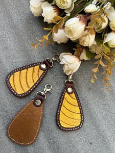 Hand Carved Tooled Leather Key Chains <b>Cute</b> Exotic Shape Leather Key Rings Tooled Leather <b>Accessories</b> <b>Cute</b> Key Chains for Unisex - Product Image 6