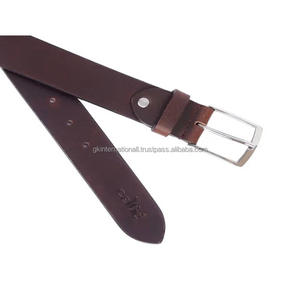 Cinturón casual de cuero genuino para hombre, hecho a mano, de súper calidad, con hebilla de latón sólido intercambiable, disponible en todas las tallas. - Product Image 3