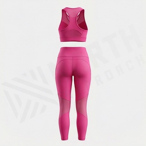 Ensemble de yoga pour femmes, vêtements de fitness, soutien-gorge de sport et leggings, tenue de sport pour la gym, l'entraînement et les exercices, couleur personnalisée - Product Image 2