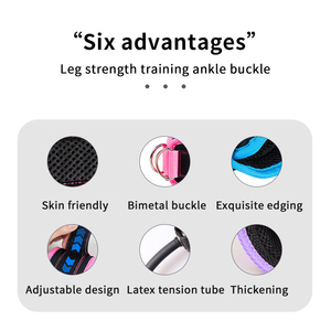 Sangles de cheville unisexes en nylon avec fermeture Velcro antidérapantes pour la musculation en salle de sport, bleu et noir - Product Image 2