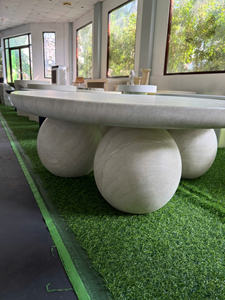 Mesa de Centro Moderna para Exteriores de Hormigón GFRC, Ligera, de Fibrocemento, Resistente al Agua, Duradera, para Patio, Jardín, con Garantía de 24 Meses - Product Image 4