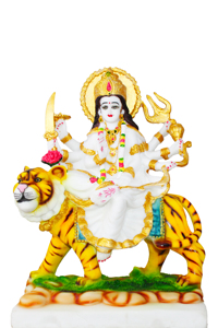 Handmade Resin Goddess Durga <b>Statue</b> With Tiger Base Traditional <b>Religious</b> Figurine For Tabletop Display Diwali Decoration - Product Image 3