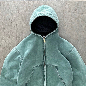 Custom Men Vintage Washed <b>Black</b> <b>Zip</b> Up <b>Hoodie</b> New Trendy Oversized Streetwear Casual Outerwear Distressed Fashion For Unisex - Product Image 4