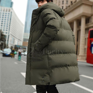 Premium Quality <b>Men's</b> Hooded <b>Long</b> Cotton Padded <b>Jacket</b> with Front Logo Breathable Casual Winter Outerwear - Product Image 4