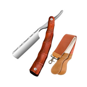 Customized Wholesale High Quality Light Weight <b>Straight</b> Shaving <b>Razors</b> with Wood Handle and Stainless Steel Blade - Product Image 1