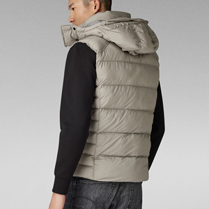 Quilted Woolen Puffer Vest Men's Casual Sleeveless Jacket Lightweight <b>Padded</b> Breathable Stand Collar Windproof Warm Outerwear - Product Image 6