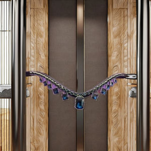 Banda de cuero para cejas cuadrada de cristal azul oscuro de calidad superior Diseñador Cuero negro marrón Ajuste cómodo - Product Image 1