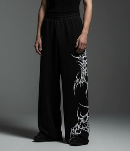 Pantalones Anchos de Alta Calidad para Mujer, Estilo Jogger, Personalizables, Elásticos, Oversize, con Plumas - Product Image 4