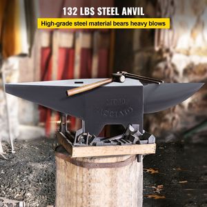 Incudine a corno singolo in acciaio fuso da 132 libbre (60 kg) con ampia superficie di lavoro, base stabile e elevata durezza, robusta - Product Image 2