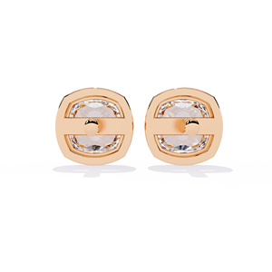Boucles d'oreilles clous diamant soleil – Monture coussin 8 griffes VVS DEF CVD Diamant de laboratoire Or rose massif 10K 14K 18K à tige percée - Product Image 2