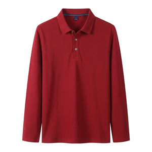 Camisa Formal de Manga Larga para Hombre, Camisa de Golf con Patrón Sólido, Tejido de Punto, Tinte Liso, Secado Rápido - Product Image 3