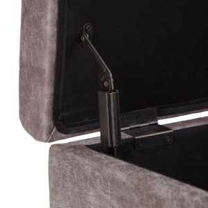 Owen Distressed Grey Taupe Coffee Table <b>Storage</b> Ottoman Stylish <b>Stool</b> & Ottoman Furniture - Product Image 2