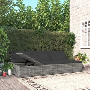 Chaise longue gris foncé élégante pour la détente en plein air - Product Image 1