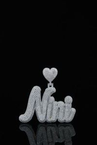 Pendentif personnalisé en moissanite taille brillant rond, double couche, bijoux hip-hop pour cadeau par Pendant by Phoenix Enterprise - Product Image 5