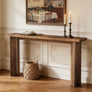 Mesa de Sofá de Madera Maciza, Consola Principal, Mesa de Entrada, Vestíbulo - Product Image 3