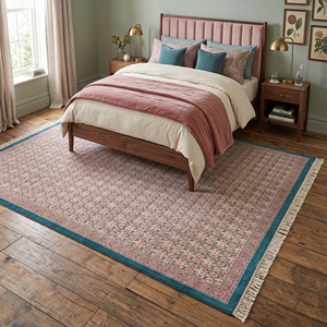 Alfombras de Algodón Bohemio con Estampado Floral NYKO MART al por Mayor, Alfombras Indias Hechas a Mano Antideslizantes para Decoración del Hogar - Product Image 2