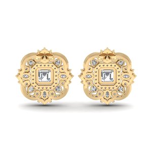 Boucles d'oreilles à visser REYES en moissanite taille princesse 7,04 carats en argent sterling 925, certifiées GRA, bijoux fins pour femmes - Product Image 4