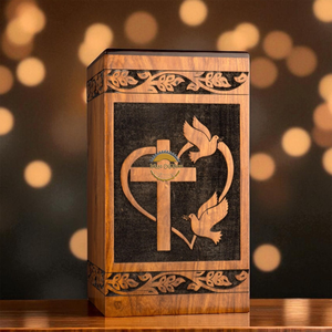 AYAANS Rosewood wooden Hand Carved Wooden Hot Selling cremation Urn <b>Box</b> for Adult Ashes Wholesale Cremation Urns (6X6X11)IN - Product Image 1